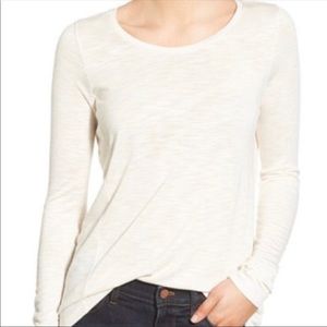 Madewell Anthem Forward Seam Long Sleeved Tee light sand shade in size XS
